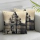 Vintage Stamps Pillow Covers London Big Ben Decorative Cushion Cover Pillow Cases  England Square Pillowcase for Sofa Couch Home Decor (Big Ben, 