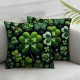 Happy St Patricks Day Pillow Covers St Patricks Day Decorations Green Luck Vase Holiday Farmhouse Spring Cushion Case for Home Sofa Couch