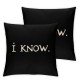 Inspirational Quote Throw Pillow Covers I Know I Love You  Home Decor Pillow Case Black Cushion Cover with Warm Words Sofa Square 