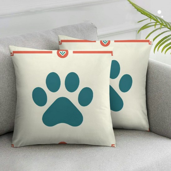  Pillow Covers Dog Paws Be Hoppy Pillowcases Decorations for Sofa Couch Bedroom Living Room Cushion Case Decor