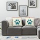  Pillow Covers Dog Paws Be Hoppy Pillowcases Decorations for Sofa Couch Bedroom Living Room Cushion Case Decor