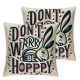 Pillow Covers Floral Rabbit Don't Worry Be Hoppy Pillowcase Farmhouse Decorations for Sofa Couch Bedroom Living Room Decor