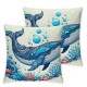  Summer Pillow Covers Seahorse Whale Dolphin Throw Pillow Covers Ocean Summer Farmhouse Cushion Case Decor for Sofa Couch