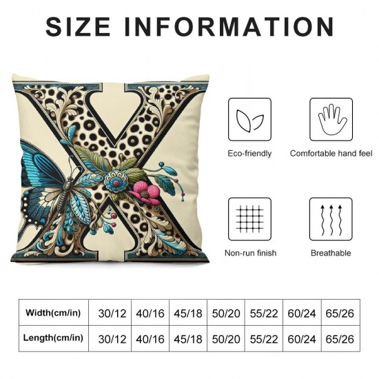  Pillow Covers Floral Butterfly Throw Pillowcase Happy Decorative Pillows Home Sofa Bedroom Decor Cushion Case Spring Seasonal Farmhouse Decorations