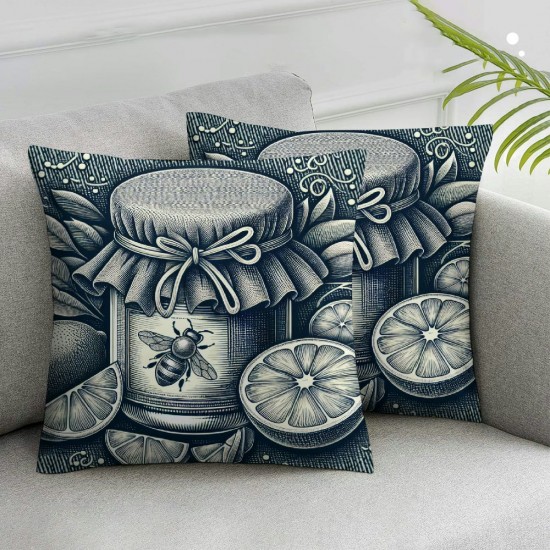  Summer Pillow Covers  Sweet Honey Bee Throw Pillow Covers Summer Farmhouse Cushion Case Decor for Sofa Couch