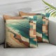 Welcome to Coastal Decorative Pillow Covers Ocean Beach Theme Flip-Flops Pillow Cases with Words Cushion Cover Outdoor Decor Pillow Shams