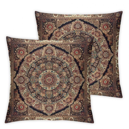  Outdoor Pillow Covers  Persian Carpet Tribal Pattern Throw Pillow Cover Outdoor Waterproof Pillow Covers Decor for Patio Funiture Garden 