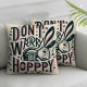 Pillow Covers Floral Rabbit Don't Worry Be Hoppy Pillowcase Farmhouse Decorations for Sofa Couch Bedroom Living Room Decor