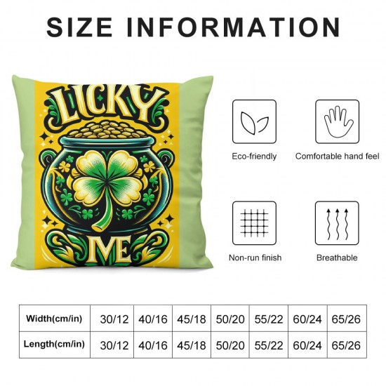  St Patricks Day Pillow Covers Coin Pot Throw Pillowcase Lucky Home Green Sofa Decor Pillowcase Happy Decoration Cushion Cases