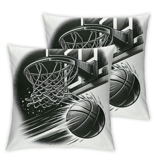  Ball Sports Throw Pillow Cases Retro Black Decorative Pillow Covers Home Decor Pillowcase Gifts for Lovers (Black )