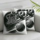  Ball Sports Throw Pillow Cases Retro Black Decorative Pillow Covers Home Decor Pillowcase Gifts for Lovers (Black )