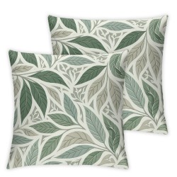  Green Grey Pillow Covers Summer Floral Green Gray Decor Pillow Case Outdoor Linen Square Cushion Cover Home Decor for Sofa Couch Bed