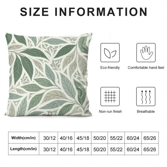  Green Grey Pillow Covers Summer Floral Green Gray Decor Pillow Case Outdoor Linen Square Cushion Cover Home Decor for Sofa Couch Bed