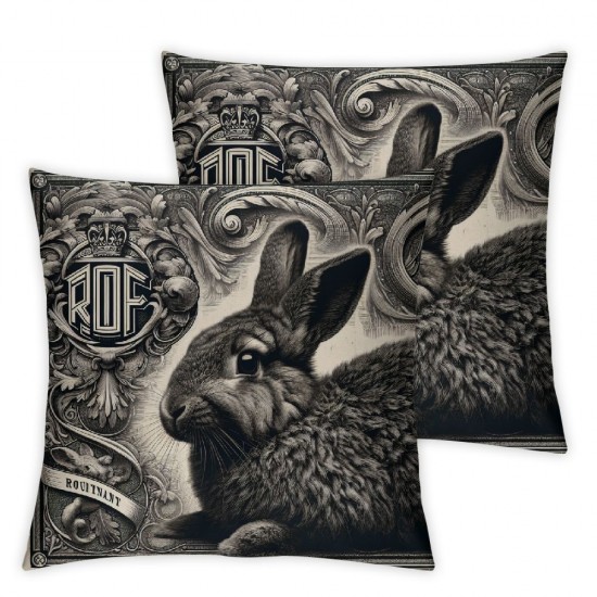  Rabbit Pillow Cover Decorations Cute Animal Home Decor Throw Pillow Case Cremones De Fenetre Paris 1873 Stamps Cushion Cover (Paris Rabbit)