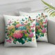 Butterfly Series Throw Pillow Cases Colorful Blossoming Flowers Decorative Cushion Cover for Home Sofa Garden Outdoor Decor Pillowcase (Colorful Butterfly)