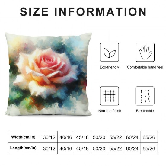 Throw Pillow Cover French Perfume Floral Hand Drawn Watercolor Trend Aroma Design Square Pillowcase for Home Decor  Cushion Case