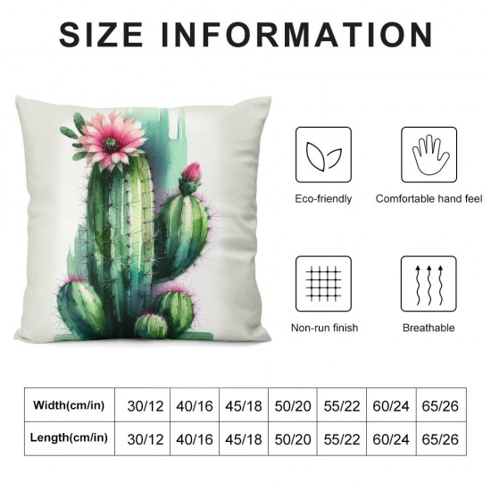 Looking Sharp Funny Quote Pillow Covers  Watercolor Green Plant Cactus Potted Rustic Wood Grain Farmhouse Decorative  Pillow Cases for Home Outdoor Decor (WR