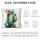 Looking Sharp Funny Quote Pillow Covers  Watercolor Green Plant Cactus Potted Rustic Wood Grain Farmhouse Decorative  Pillow Cases for Home Outdoor Decor (WR