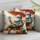 Beach Christmas Pillow Covers with Decorative Pillow Cases Cushion Cover for Deck Chair Sofa ,