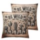 Be Wild and Free Throw Pillow Covers Succulent Cactus Bonsai Wood Grain Decorative Pillow Cases  Summer Green Plants Cushion Cover with Words 