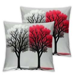 Red Christmas Decorations Pillow Covers Merry Christmas Tree Truck Holiday Pillow Case Decor for Home Sofa Couch