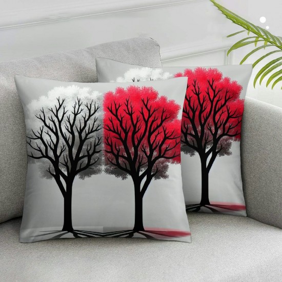 Red Christmas Decorations Pillow Covers Merry Christmas Tree Truck Holiday Pillow Case Decor for Home Sofa Couch