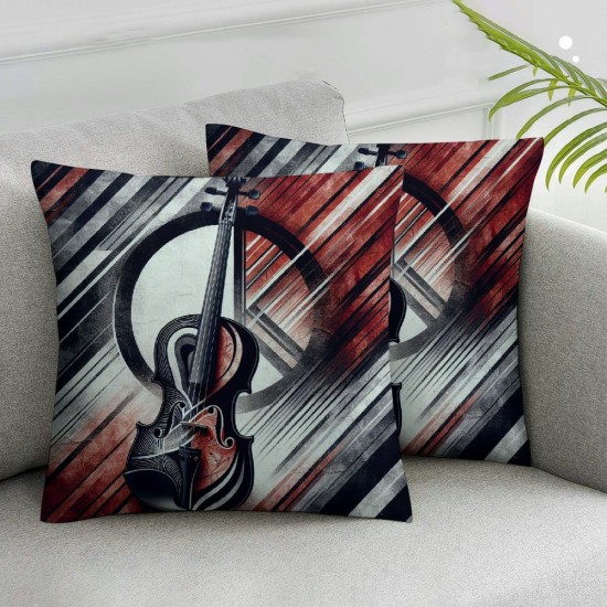 Throw Pillow Covers Electric Guitar Decorative Pillow Cases Modern Home Decor Square Pillowcases