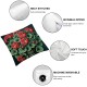 ShareJ Red Geranium Flowers Throw Pillow Covers Potted Plants with Welcome Words Pattern  Pillow Cases Outoor Garden Chair Decorative Cushion Cover