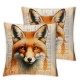 Retro Words with Inspirational Quote Throw Pillow Covers Cute Animal Series Cushion Cover Home Decor (V-Fox)