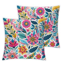 Spring Pillow Covers Fresh Flower Market Spring Decorations Throw Pillowcase Linen Cushion Case for Spring Home Décor