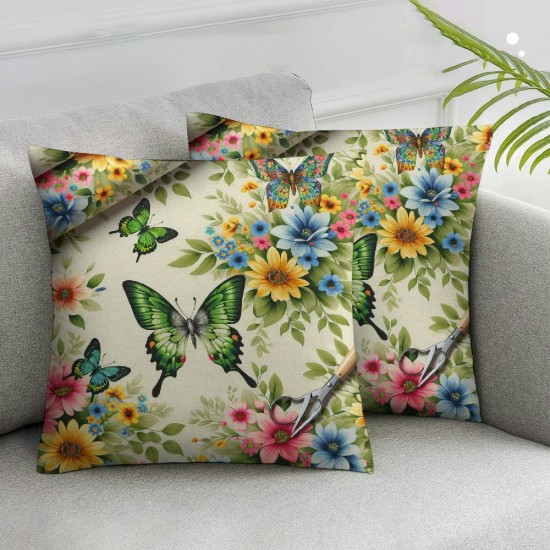  Spring Pillow Covers  Throw Pillowcase Butterfly Home Sofa Bedroom Living Room Holiday Cushion Case Farmhouse Decorations