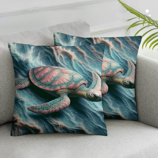  Throw Pillow Covers Coastal Ocean Park Theme Decorative Pillow Case Outdoor Cushion Cover for Sofa Couch Bedroom