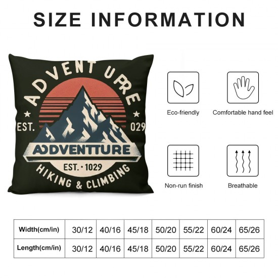 Mountains Pillow Covers Vintage Wilderness Adventure Camping Forest Throw Pillow Covers Outdoor Decorative Pillow Cases Square Cushion Cover en  (Adventure)