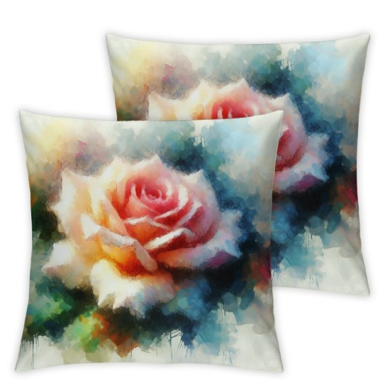 Throw Pillow Cover French Perfume Floral Hand Drawn Watercolor Trend Aroma Design Square Pillowcase for Home Decor  Cushion Case