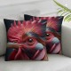 Farm Rooster Pillow Covers with Welcome to The Funny Farm Quote Print Pillow Cases for Farmhouse Décor Housewarming Gifts  Cushion Cover 