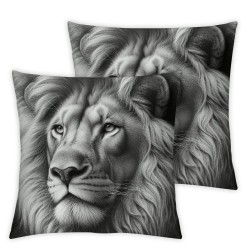 Animal Theme Throw Pillow Covers African Lion Head Wearing Flowers  Linen Square Home Decorative Pillow Cases Cushion Cover