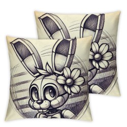 Cute Rabbit Bunny Ass Pillow Covers Grey and White Holiday Farmhouse Throw Pillow Cases Spring Decorations Cushion Cover for Home Sofa Outdoor