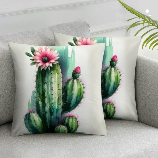 Looking Sharp Funny Quote Pillow Covers  Watercolor Green Plant Cactus Potted Rustic Wood Grain Farmhouse Decorative  Pillow Cases for Home Outdoor Decor (WR