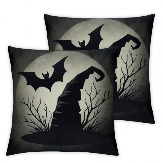 Happy Halloween Pillow Covers Witch Hat with Decorative Pillow Case Vintage Halloween Decorations for Home Sofa Couch (, 