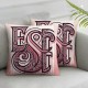 Happy Pillow Covers Decorations Pink Stripes Throw Pillows Cute Rabbit Bunny Cushion Case for Couch Sofa Bed Home Car