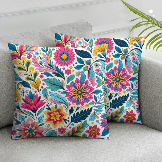 Spring Pillow Covers Fresh Flower Market Spring Decorations Throw Pillowcase Linen Cushion Case for Spring Home Décor