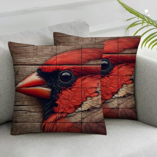 Throw Pillow Covers When Cardinal Visits Your Yard, It's A Visitor from Heaven Inspirational Quote Home Decor Square Pillow Cases for Bedroom Livingroom 