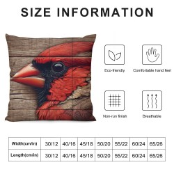 Throw Pillow Covers When Cardinal Visits Your Yard, It's A Visitor from Heaven Inspirational Quote Home Decor Square Pillow Cases for Bedroom Livingroom 