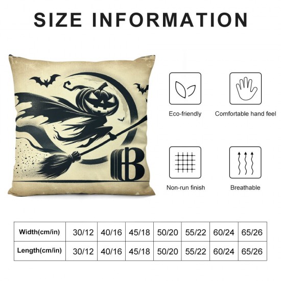 Halloween Pillow Covers  Retro Witch Cat Pillowcase Pumpkins Holiday Farmhouse Throw Pillows Indoor Outdoor Couch Cushion Case for Home Sofa Decor