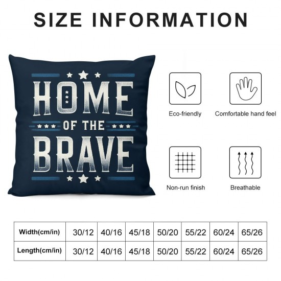  of July Pillow Covers Land of The Free Throw Pillow Covers Home of The Brave Cushion Case Pillowcase Decorations for Sofa Couch