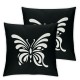  Pillow Covers Black Floral Butterfly Throw Pillowcase Happy Decorative Pillows Home Sofa Bedroom Decor Cushion Case Spring Seasonal Farmhouse