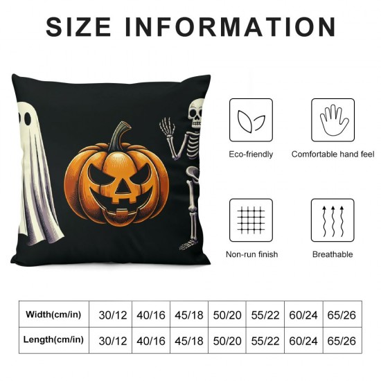 Halloween Pillow Covers  Ghost Pumpkins Pillowcase Leopoard Holiday Farmhouse Throw Pillows Indoor Outdoor Couch Cushion Case for Home Sofa Decor