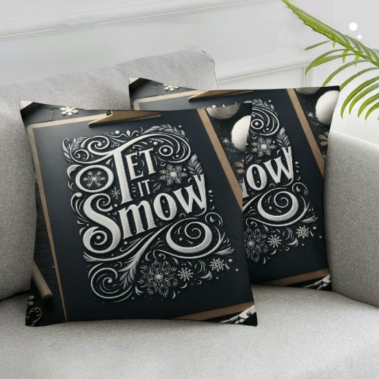 Christmas Throw Pillow Covers Quote with White Black Outdoor Winter Holiday Decorative Pillow Covers for Home Decor 1