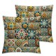 Throw Pillow Cover Mexican Tiles Flower Blue Cushion Case Home Decor Square sPillowcase (Mexican Tiles