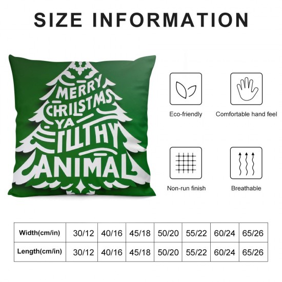  Throw Pillow Cover Christmas Tree with Funny Quote Decorative Pillow Case Farmhouse Holiday Cushion Cover for Couch Sofa, 